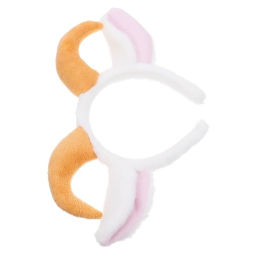 Anneome Plüsch Schäferhörner Haarreif mit Lammohren Kuscheliges Tierkostüm Stirnband für Erwachsene Halloween Weihnachten Party Accessoire von Anneome