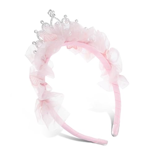 Anneome Prinzessinnen Tiara Stirnband mit Strass Perlen Süße Geburtstagskrone für Mädchen Haarband für Party Hochzeit Festliche Anlässe Langlebiges Vielseitiges Accessoire von Anneome