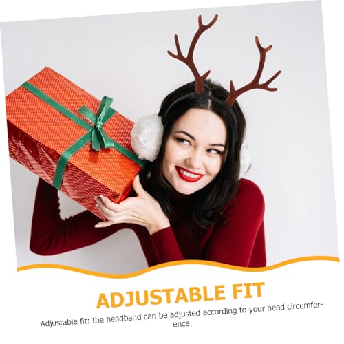 Anneome Realistisches Rentiergeweih Stirnband Verstellbar aus Weichem Langlebigem Flockstoff Komfortabel für Erwachsene für Halloween Weihnachten Karneval und Party Cosplay von Anneome