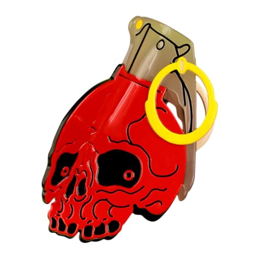 Anneome Roter Großer Schädel-haarclip aus Langlebigem Azetat Fester Sitz Dank Übergroßem Klammerdesign Originelles Halloween Cosplay-haaraccessoire für Mädchen und Frauen Auffälliger von Anneome