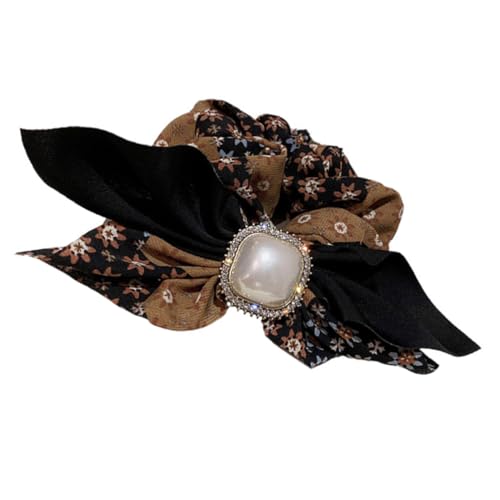 Anneome Schwarzes Haargummi mit Perlenbesetzter Schleife Elastisches Modisches Haarband für Damen und Mädchen Bequem Robust Vielseitig Tragbar als Haarschmuck und Armband von Anneome