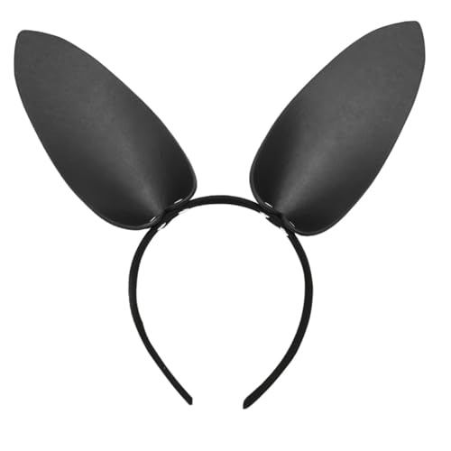 Anneome Schwarzes Leder haarband mit Kreativen Hasenohren für Damen Originelles Party haarschmuck accessoire Langlebig Modisch Passend zu Kostümen und Festlichen Anlässen von Anneome