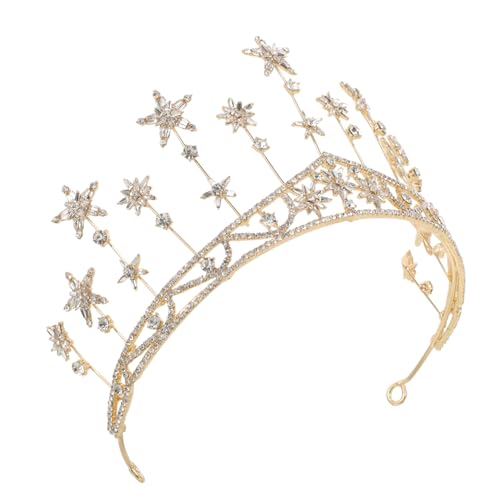 Anneome Sternförmige Haarschmuck Krone Goldfarbener Chic Kopfschmuck Für Hochzeit Braut Party Festliche Anlässe Damen Mädchen von Anneome