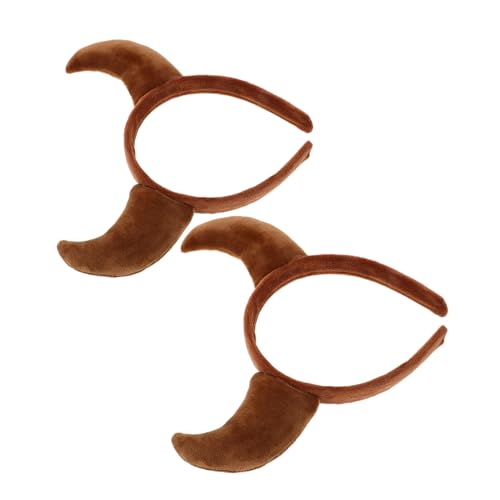 Anneome Stirnband Aus Teufelshorn Haarreif Aus Tierhorn Halloween Cow Party Kopfschmuck Stirnband Aus Kuhhorn Tier Verkleiden Sich Kostümparty Haarschmuck Stoff Braun von Anneome