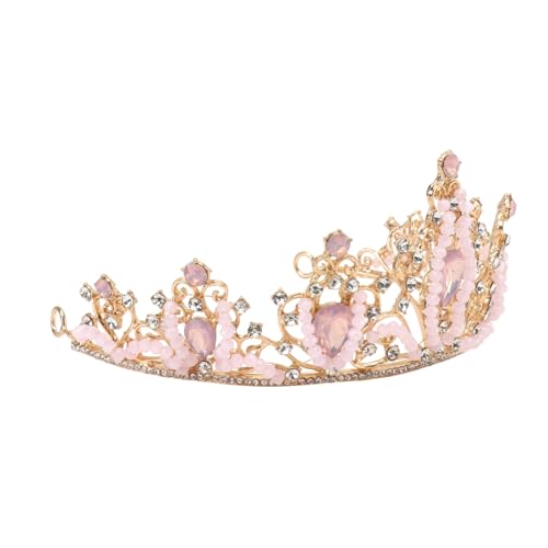 Anneome Tiara Krone mit Funkelnden Strasssteinen Pinke Haarspange für Mädchen Leichtes Party und Geburtstagszubehör für Kostüm und Auftritte von Anneome