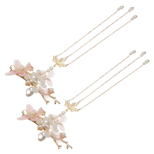 Anneome Vintage Chinesischer Haarschmuck Perlen Quaste Haarspange Blüten design Handgefertigt für Braut und Hanfu Eleganter Kopfschmuck für Frauen und Mädchen bei Festlichen Anlässen von Anneome