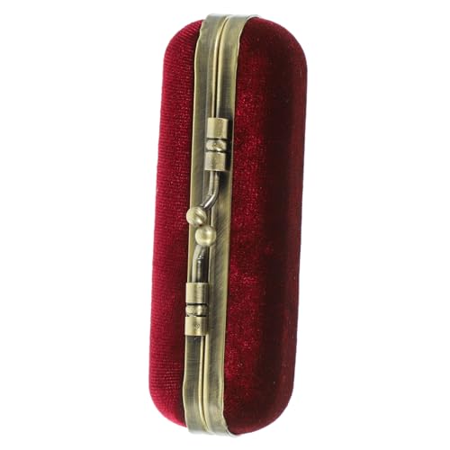 Anneome Vintage Lippenstiftetui mit Spiegel Edle Lippenstiftbox für Damen Langlebig und Tragbar Samtweiches Make up Etui in Weinrot Praktische Lippenbalsam Aufbewahrung für Unterwegs von Anneome
