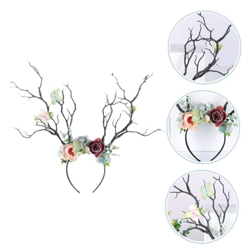 Anneome Weihnachtlicher Geweih Haarreif Damen Kreativer Hirschgeweih Kopfschmuck Bequem und Formstabil Festliches Rentier Kostüm Accessoire für Erwachsene Attraktive Weihnachtsdeko von Anneome