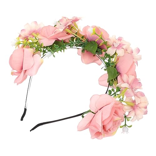 Anneome Weihnachtlicher Haarreif mit Rosa Stoffrosen Leichtes Langlebiges Haarschmuck-accessoire für Damen Geeignet als Party Karneval-kopfschmuck als Gesichtswäsche-stirnband und von Anneome