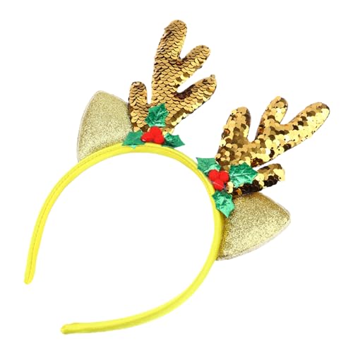 Anneome Weihnachtlicher Rentier-haarreif mit Goldfarbenen Pailletten Leichter Elk-haarschmuck für Erwachsene Festliches Cosplay-accessoire für Weihnachtsfeier und Party von Anneome
