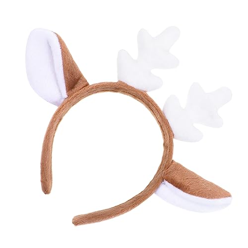 Anneome Weihnachtliches Rentiergeweih Haarreif Cosplay Haarband Plüsch Weich Festlicher Haarschmuck für Mädchen und Familienfeiern von Anneome