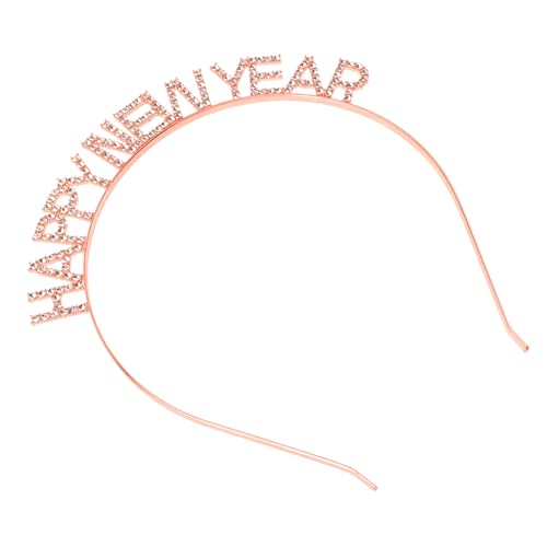 Anneome Year Party Haarreif Rosegold Glitzer Leichtes Stirnband Foto Booth Prop für Damen und Herren Festlicher Haarschmuck für Silvester Karneval Cosplay von Anneome
