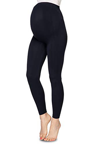 Annes Styling Damen Umstands-Leggings mit Überbauchunterstützung, volle Länge, 90 DEN, Nero, Größe L/XL von Annes styling