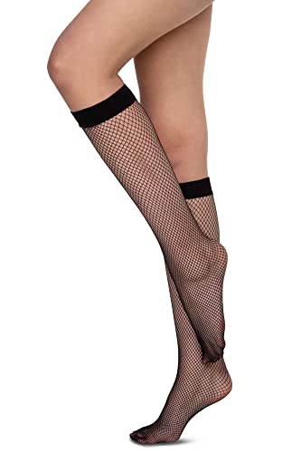 Annes styling Damen-Netzkniestrümpfe im Fischnetz-Stil Basic-Strümpfe unter den Kniestrümpfen, Rete Nero von Annes styling