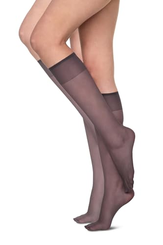 Annes styling Halbtransparente Damen-Kniestrümpfe Pop Matt Thin Basic 15 DEN Strumpfhose Sheena 2 Paar, Grafit Annes styling Halbtransparente Damen-Kniestrümpfe Pop Matt Thin Basic 15 DEN Strumpfhose Sheena 2 Paar, Grafit von Annes styling