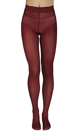 Annes styling Plain Damenstrumpfhose 40 Denier Matt Semi-opaque Microfiber Classic Strumpfhose Zarra, Bordeaux L von Annes styling