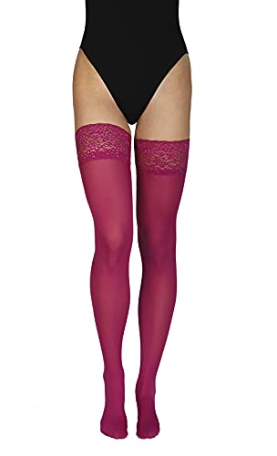 Annes styling Truss 60 DEN Damen Halterlose Mikrofaser Strümpfe mit Spitze Hoch Blickdicht Dessous Strumpfwaren Silikonoberteil, Grape Gr. TG-5/6 Annes styling Truss 60 DEN Damen Halterlose Mikrofaser Strümpfe mit Spitze Hoch Blickdicht Dessous Strumpfwaren Silikonoberteil, Grape Gr. TG-5/6 von Annes styling