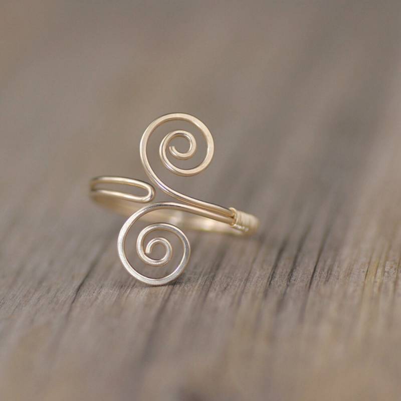 Doppelspiralring, Verstellbarer Ring, 14K Gold Filled, Brautjungfer Geschenk, Geschenk Für Sie, Hochzeitsgeschenk, Mama, Kostenloser Us-Versand Doppelspiralring, Verstellbarer Ring, 14K Gold Filled, Brautjungfer Geschenk, Geschenk Für Sie, Hochzeitsgeschenk, Mama, Kostenloser Us-Versand von AnniDesignsllc