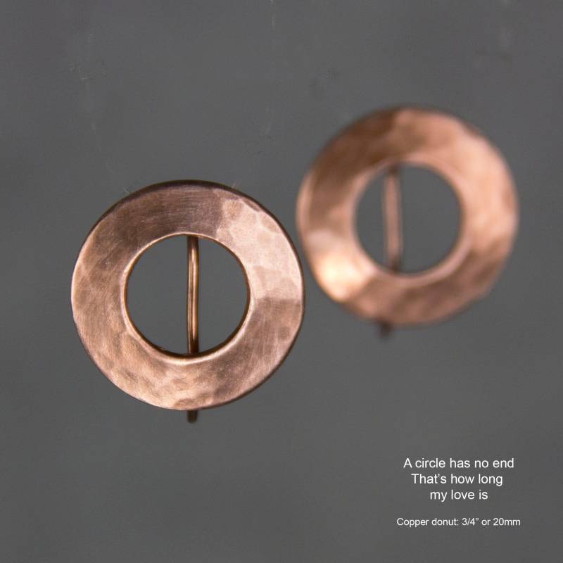 Kupfer Ohrringe, Texturiert, Handgemachter Schmuck, Vintage Kostenloser Us-Versand von AnniDesignsllc