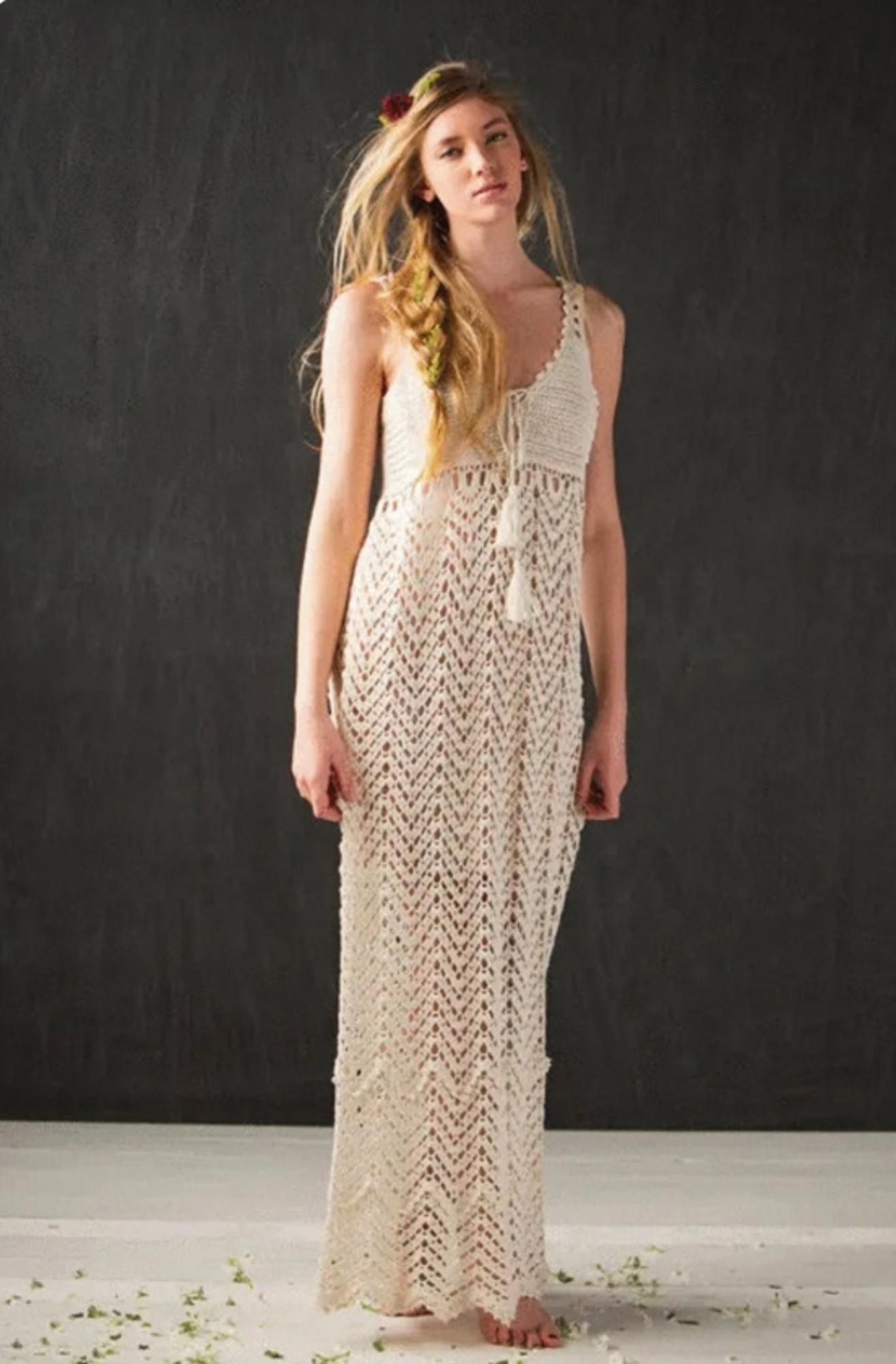 Gehäkeltes Maxi-Hochzeitskleid, Weißes Maxikleid, Maxi-strandkleid Für Hochzeiten, Hochzeitskleid Gehäkelt/Individuell von AnnieCrochetFashion