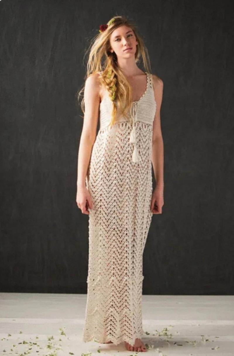 Gehäkeltes Maxi-Hochzeitskleid, Weißes Maxikleid, Maxi-strandkleid Für Hochzeiten, Hochzeitskleid Gehäkelt/Individuell von AnnieCrochetFashion