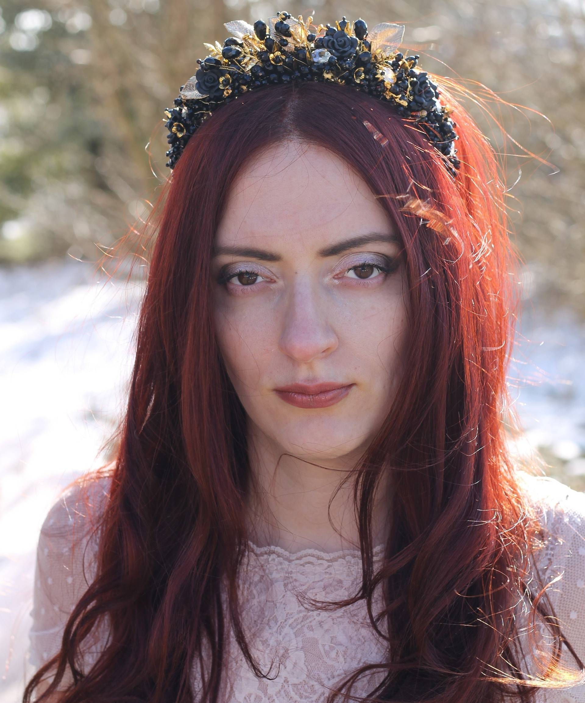 Goldene Blätter Tiara⤙Schwarz Gold Tiara⤙Tiara Goldene Blätter⤙Baroque Krone⤙Gothic Tiara⤙Golden Tiara von AnnieGivaJewelry