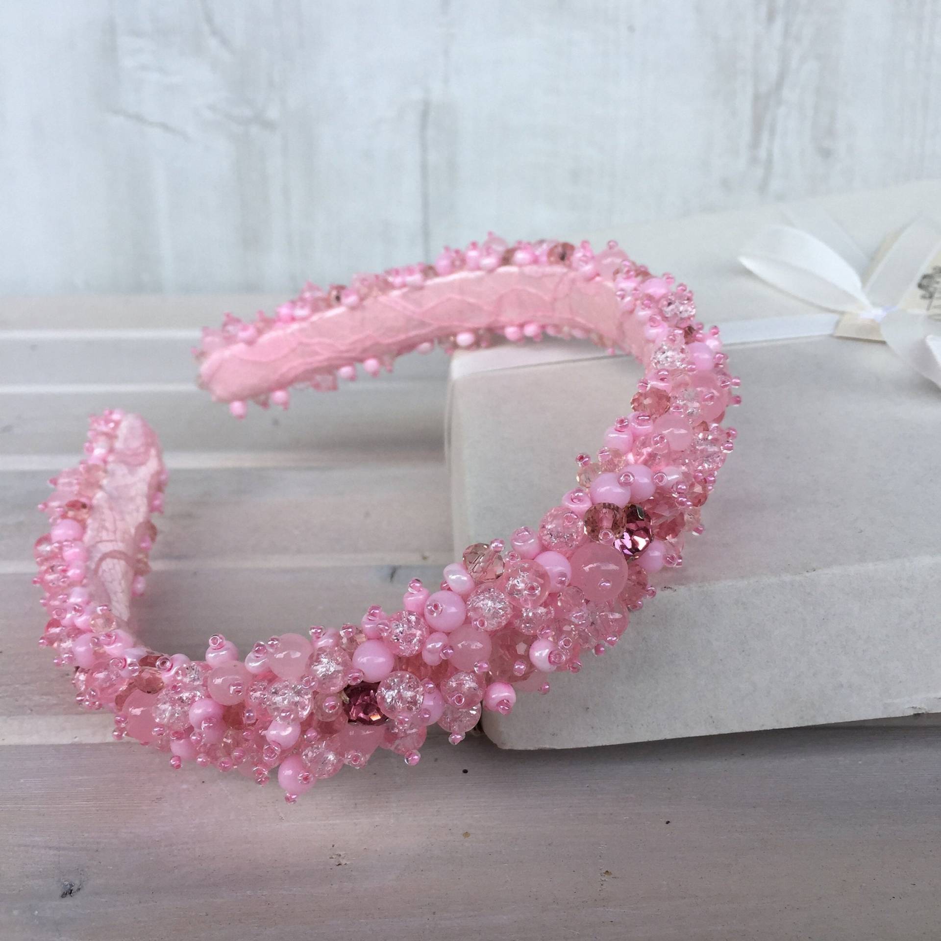 Rosa Tiara⤙ Erröten Diadem Pink⤙Rose Perlen Headband⤙Tiara Rosa von AnnieGivaJewelry