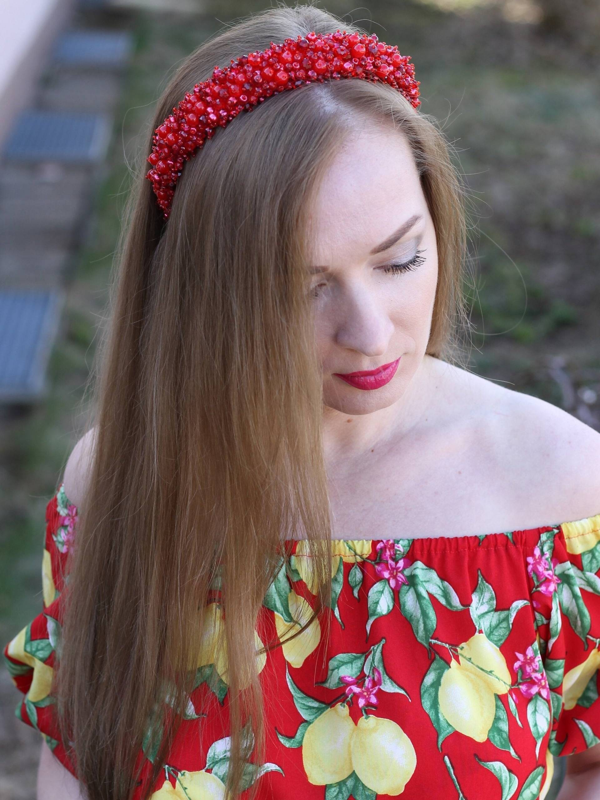 Roter Kristall Tiara ~ Rote Kristalle Krone Red Ringstone Tiara Kristallstirnband von AnnieGivaJewelry