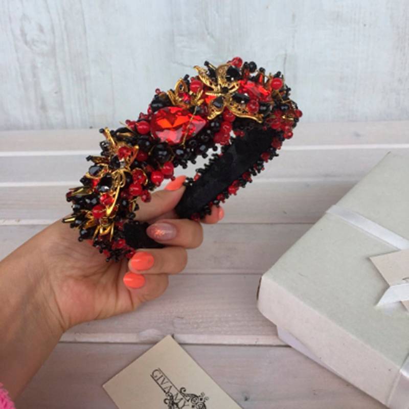 Roter Kristall Tiara - Schmuck-Set Rote Ohrringe Kristall-Krone Kristall-Tiara Krone von AnnieGivaJewelry