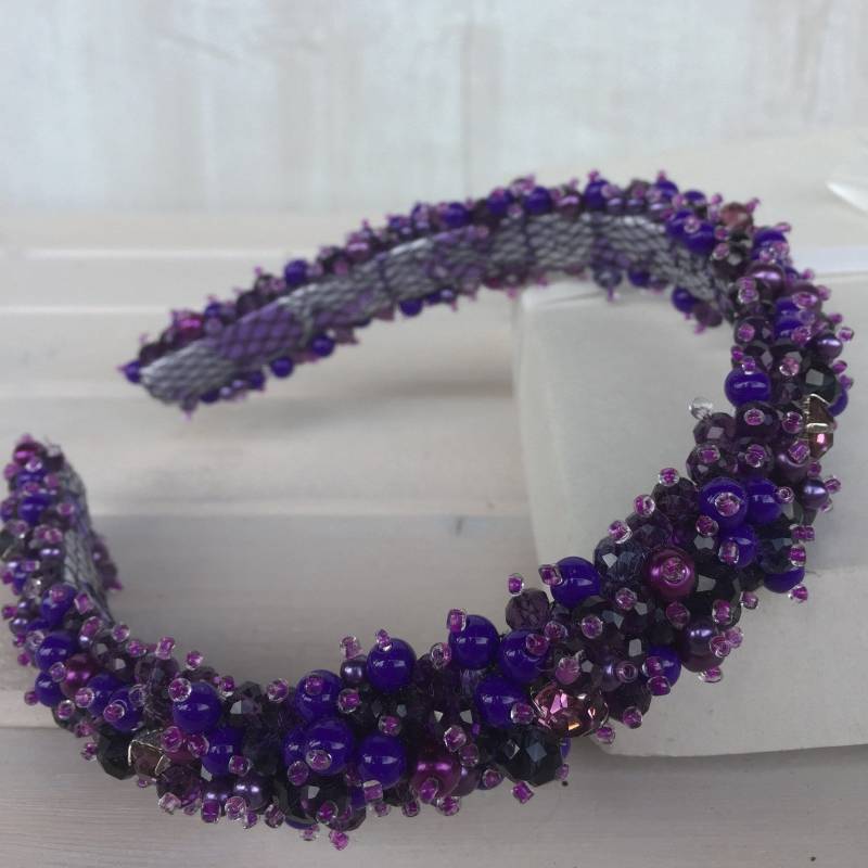 Strass-Stirnband - Kristall-Tiara Geburtstag Tiara Lila Strass von AnnieGivaJewelry