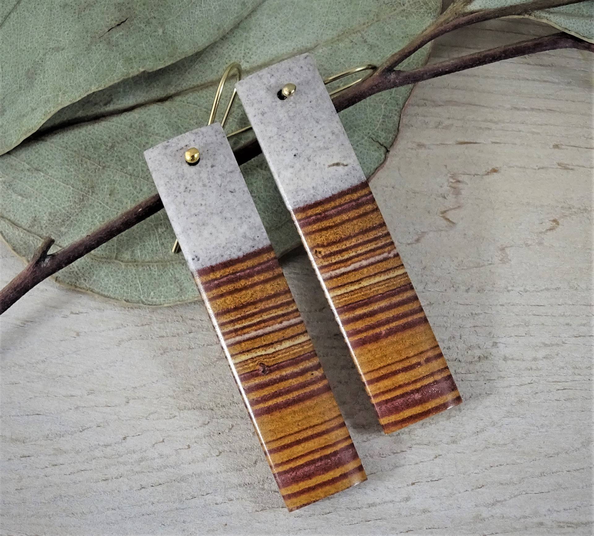 Natürliche Wonderstone Jaspis Ohrringe | Platte Tropfen 14K Gold Gefüllt Edelstein Vulkangestein Erdfarbener Überlagerter Schmuck Natürliche Wonderstone Jaspis Ohrringe | Platte Tropfen 14K Gold Gefüllt Edelstein Vulkangestein Erdfarbener Überlagerter Schmuck von AnnieRandlett