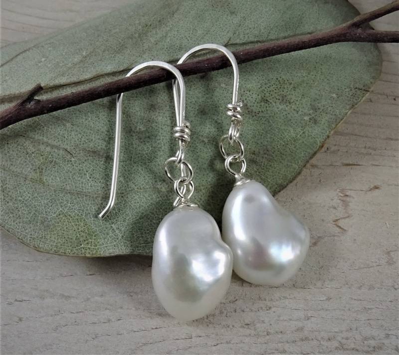 Perlen Tropfen Ohrringe | Aaa Barock Perle Baumeln Sterling Silber Perlentropfen Hochzeitsschmuck Handwerklich Gefertigtes Einzelstück von AnnieRandlett