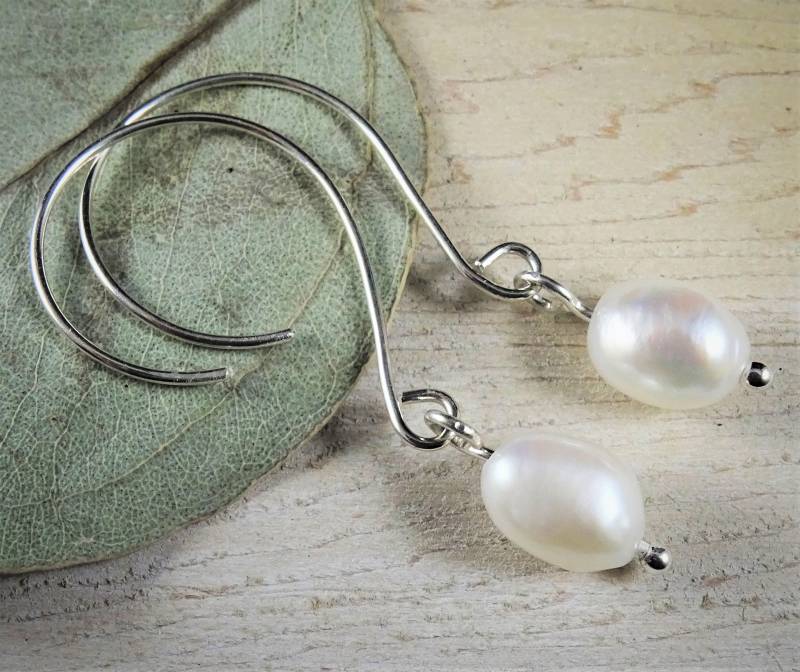 Süßwasser Perle Tropfen Ohrringe | Aaa Baumeln Natürliche Perlenschmuck Hochzeit Braut Sterling Silber Handmade Perlen von AnnieRandlett