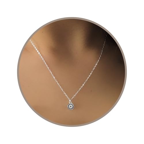 Annika Bella Blue Cz Circle Pendant Halskette, 925 Silberkette, simulierte Saphirsteine, minimalistischer Schmuck für Damen, Edelstahl, Kein Edelstein Annika Bella Blue Cz Circle Pendant Halskette, 925 Silberkette, simulierte Saphirsteine, minimalistischer Schmuck für Damen, Edelstahl, Kein Edelstein von Annika Bella