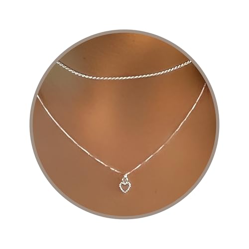 Annika Bella Silber-Halsketten-Set, Herz-Charm-Halskette, Silberschmuck für Frauen, 925er-Sterling-Halsband, mehrlagige Halsketten, Geschenk für sie/Teenager/Enkelin, silbernes Herz, Adjustable Annika Bella Silber-Halsketten-Set, Herz-Charm-Halskette, Silberschmuck für Frauen, 925er-Sterling-Halsband, mehrlagige Halsketten, Geschenk für sie/Teenager/Enkelin, silbernes Herz, Adjustable von Annika Bella