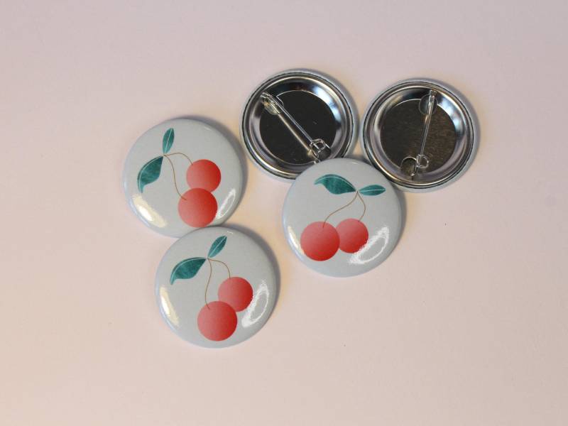 5 Buttons Kirsche/38mm Cherry /Set von AnnikaBohlingDesign