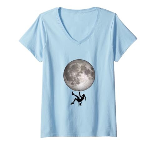 Damen Mondkletterer T-Shirt mit V-Ausschnitt von Anniri Family