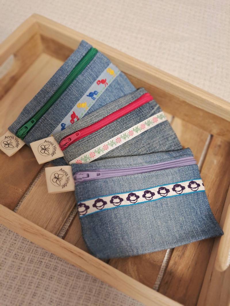 Jeansmini, Kleines Portmonee, Upcycling Aus Jeanshosen von AnnisVlinder