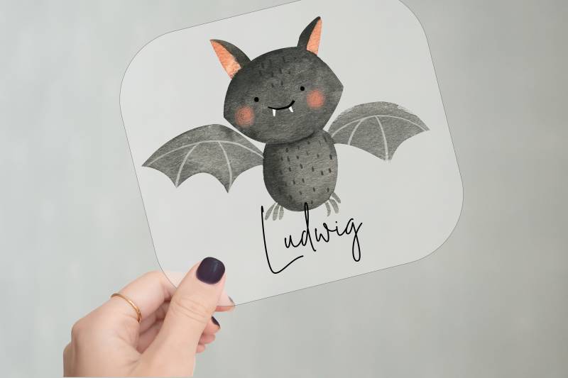 Bügelbild | Halloween Personalisiert Fledermaus von Anniundava