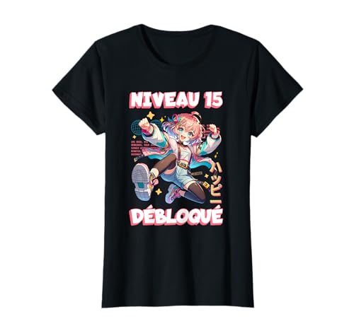 T-Shirt für Mädchen, 15 Jahre, Geschenkidee zum 15. Geburtstag, für Mädchen T-Shirt von Anniversaire Fille 15 Ans