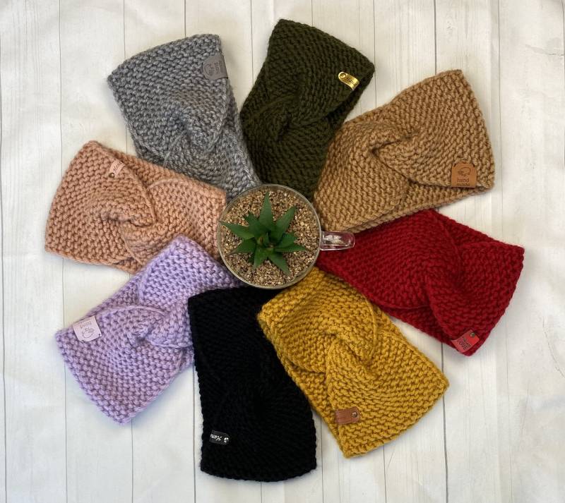 Strick Stirnband Ohrwärmer Twist Chunky Winterstirnband Wolle Strick Stirnband Ohrwärmer Twist Chunky Winterstirnband Wolle von Annknitting4you