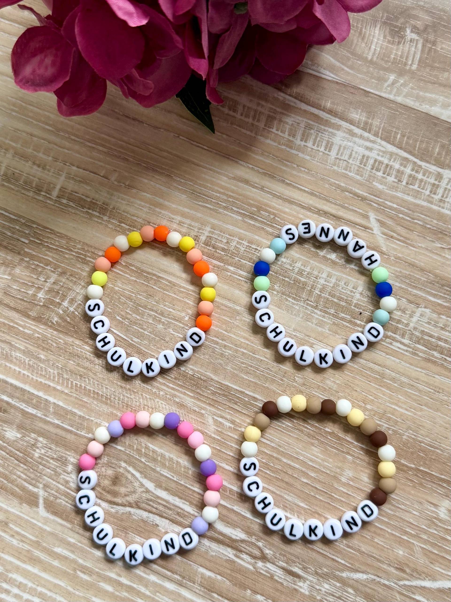 Schulkind Armband | Kinderarmband Perlenarmband Personalisiertes Zur Einschulung von AnnmisHerzensshop