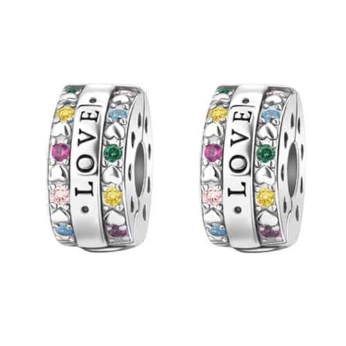 Annmors 925 Sterling Silber Bead Charms Europäische Armbänder und Halskette Sparkle Love Clip Stopper Perlen mit Zirkonia,Weihnachten,Valentinstag,Muttertag,Geschenkanhänger für Frauen und Mädchen Annmors 925 Sterling Silber Bead Charms Europäische Armbänder und Halskette Sparkle Love Clip Stopper Perlen mit Zirkonia,Weihnachten,Valentinstag,Muttertag,Geschenkanhänger für Frauen und Mädchen von Annmors