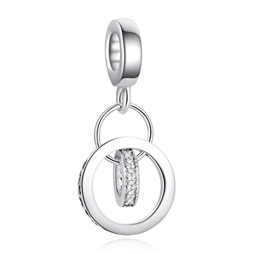 Annmors Charm Circles Dangle Charm Anhänger 925 Sterling Silber Pendant Bead with Cubic Zirconioa für Chamilia und europäische Armbänder und Halskette Annmors Charm Circles Dangle Charm Anhänger 925 Sterling Silber Pendant Bead with Cubic Zirconioa für Chamilia und europäische Armbänder und Halskette von Annmors