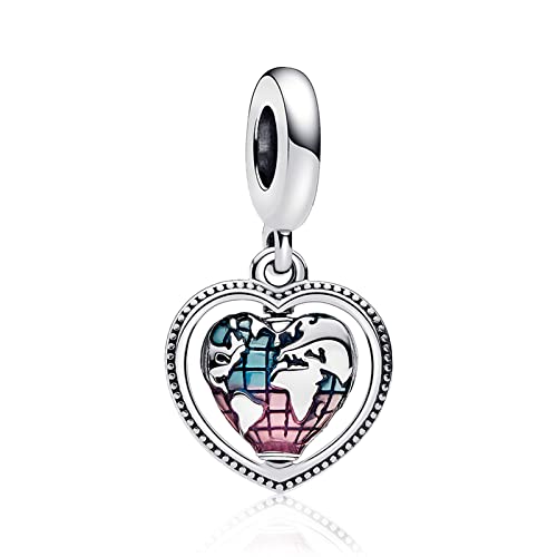 Annmors Familie Herz Charm Anhänger 925 Sterling Silver DIY Jewelry für Europäische Armbänder und Halsketten Frauen Mädchen Muttertagsgeschenk Weihnachtsgeschenke von Annmors