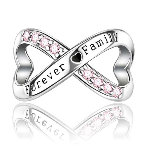 Annmors Familie Unendlichkeit Liebe Charm S925 Sterling Silber Damen Armbänder Halskette Pendant von Annmors