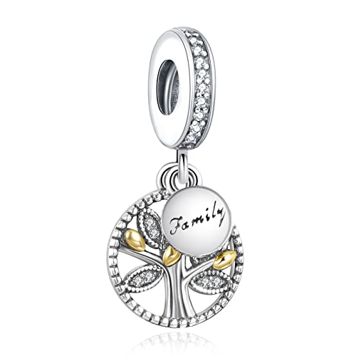 Annmors Family Tree Charms-Anhänger 925 Sterling Silber Sparkling Charm Bead für Chamilia und europäische Armbänder und Halskette von Annmors