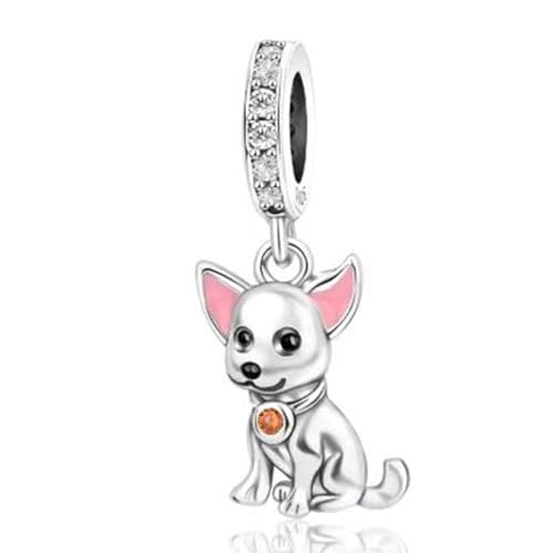 Annmors Hund Charm-Anhänger S925 Sterling Silber Damen Armbänder Halskette Pendant von Annmors