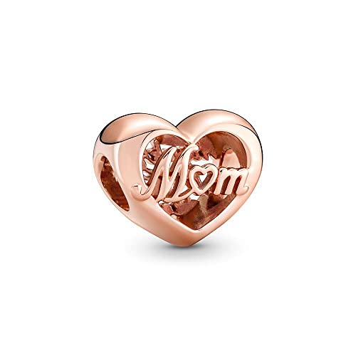 Annmors Jewelry Love Mom Anhänger in 925 Sterling Silver Mother's Day Beads für Europäische Armbänder und Halsketten,Christmas Schmuck Geschenk für Damen Herren von Annmors