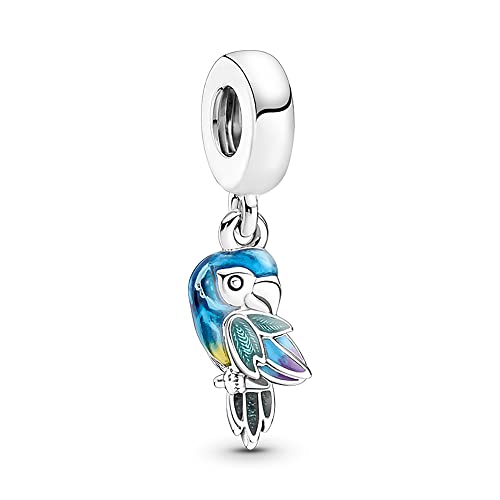 Annmors Paradise Parrot Charm Armbänder 925 Sterling Silver Pendant,Girl Jewelry Beads Gifts für Armbänder und Halsketten, zum Geburtstag Weihnachten Schmuck für Frauen Mädchen von Annmors